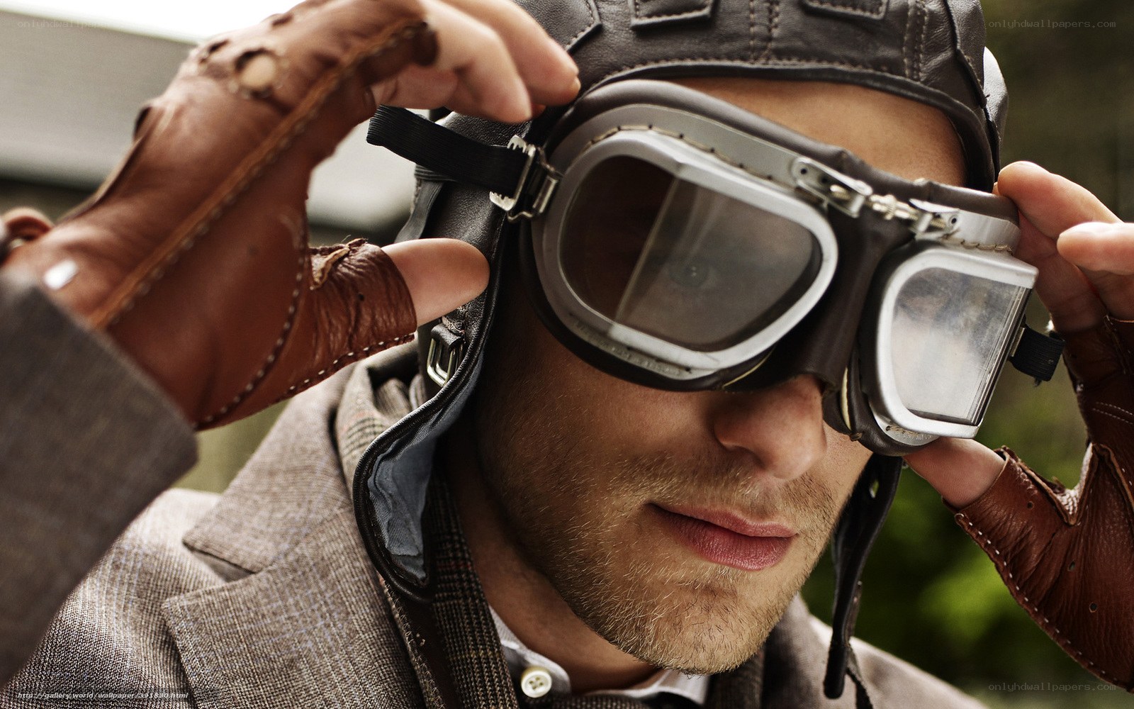 man in aviator gear