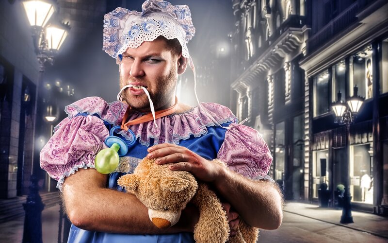 Man in Baby Costume — Blue