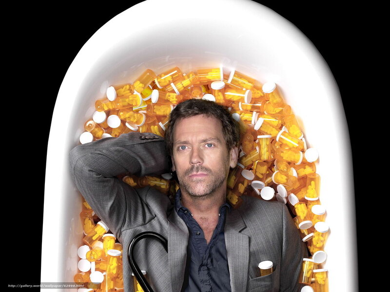 Man in Bathtub of Pills — White, Dramatic
