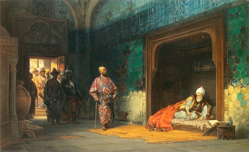 Man in Bed with Attendants