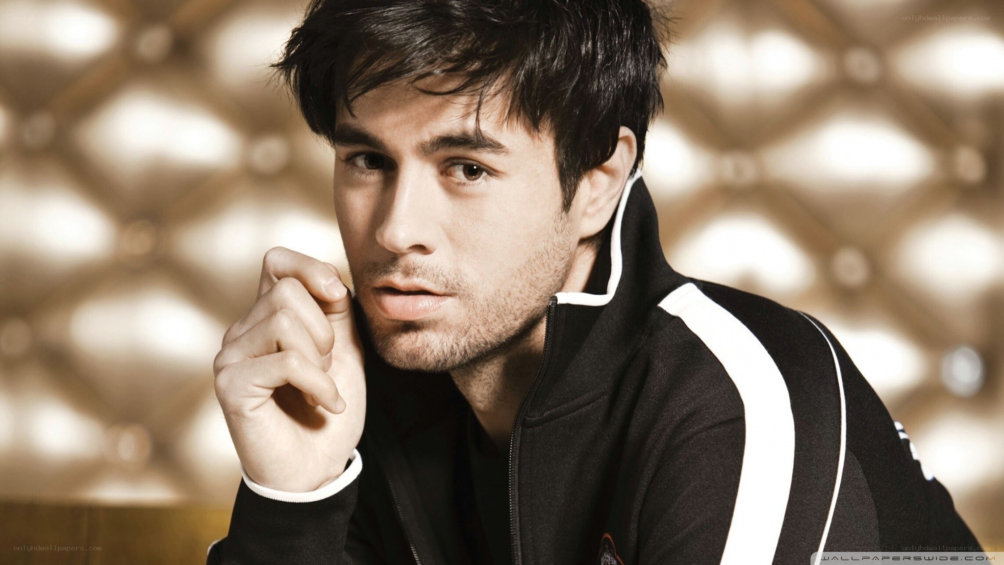 man in black and white jacket