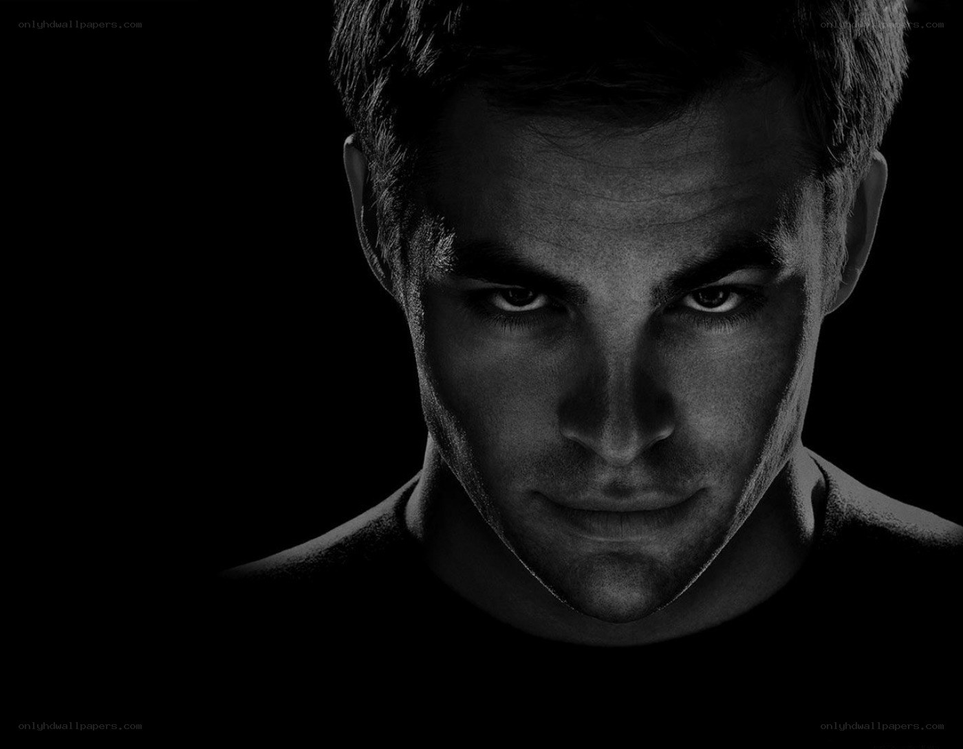 man in black and white portrait