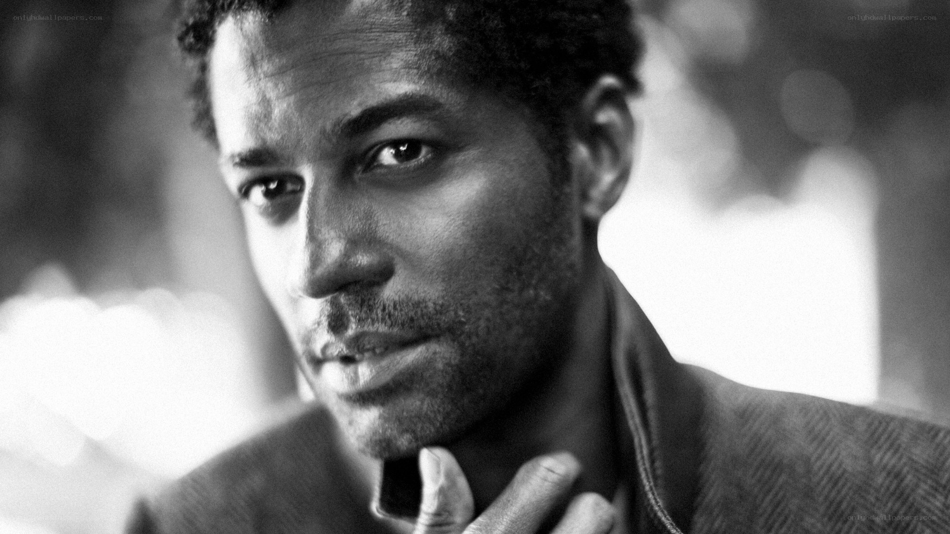 man in black and white portrait