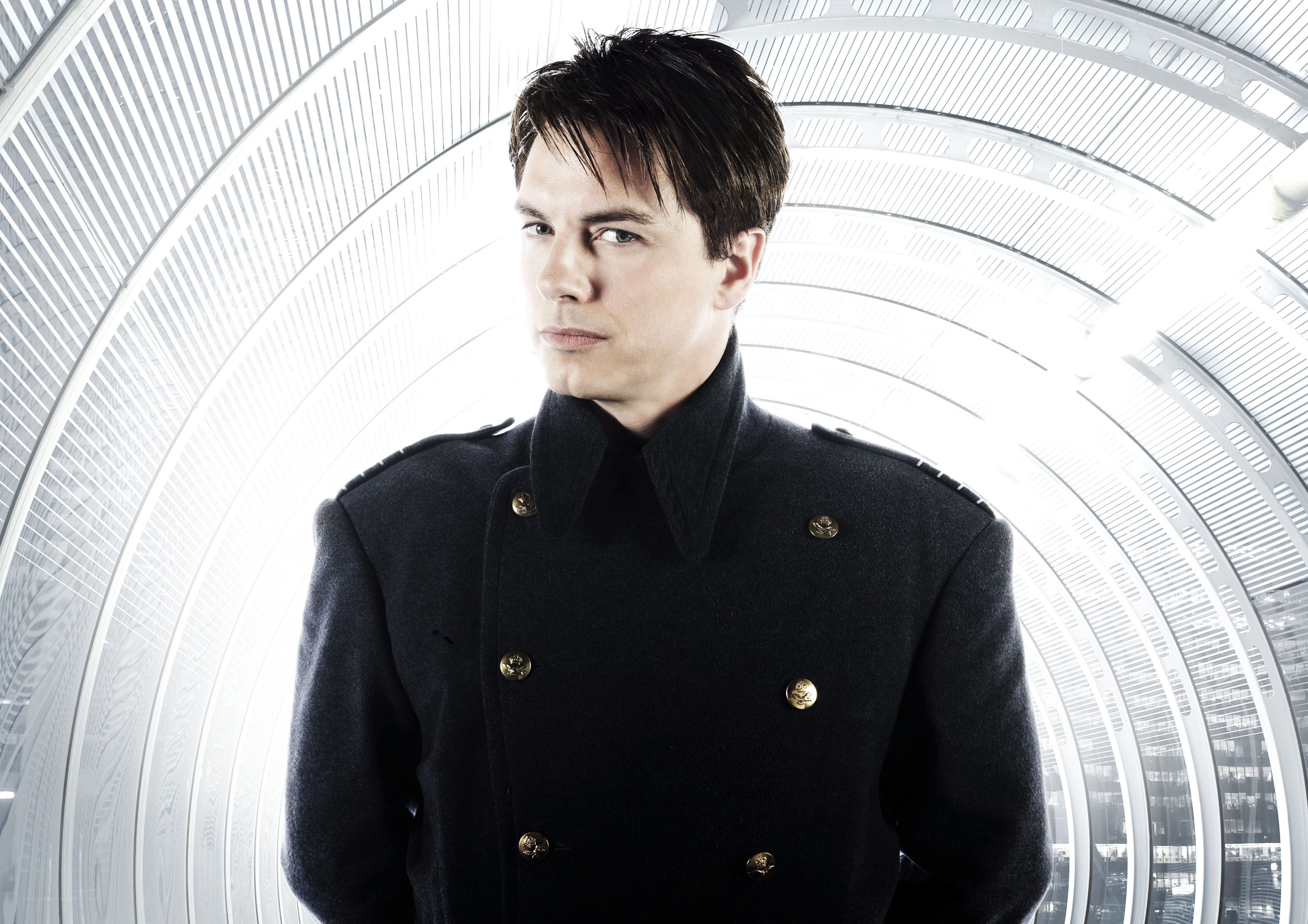 man in black coat