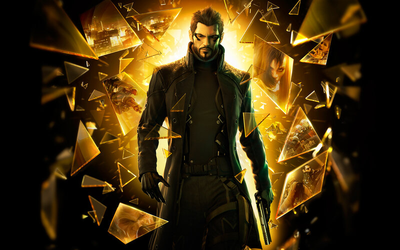 Man in Black Coat — Dramatic, Night, Digital Art, Shattered Glass