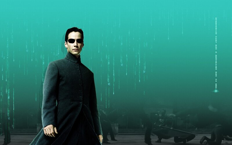 Man in Black Coat — Teal, Dramatic, Photograph, Sunglasses
