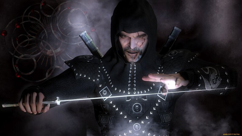 Man in Black Hooded Armor