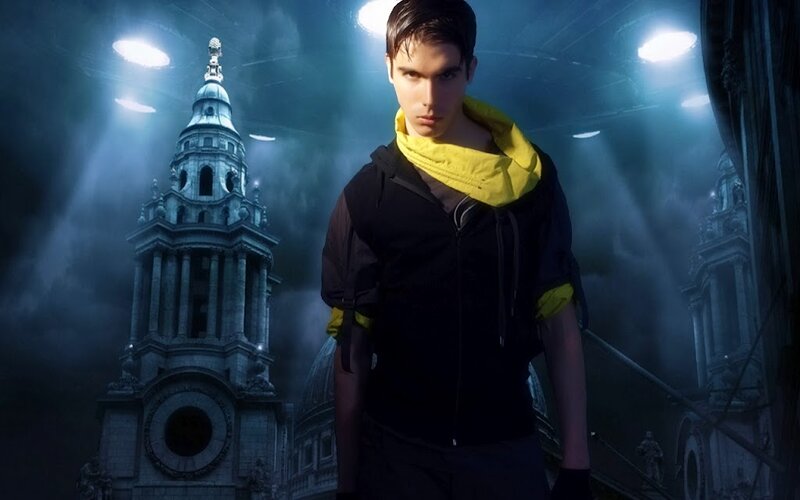 Man in Black Jacket — Dramatic, Night, Digital Art