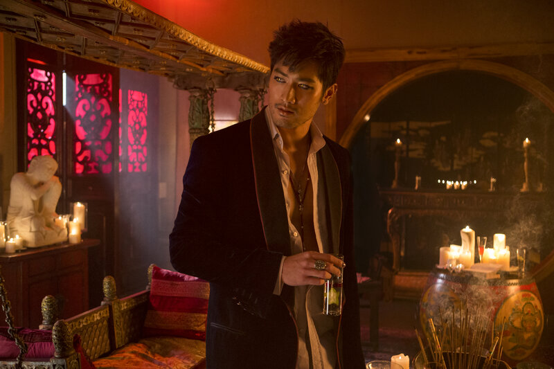 Man in Black Jacket — Red, Dramatic, Night