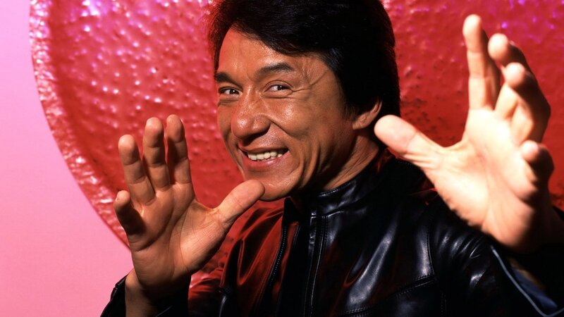 Man in Black Jacket — Red, Playful, Photograph