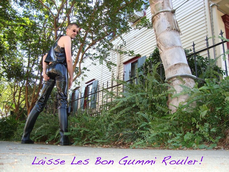 Man in black latex outfit