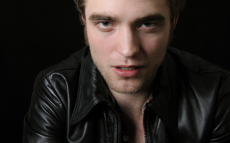 man in black leather jacket