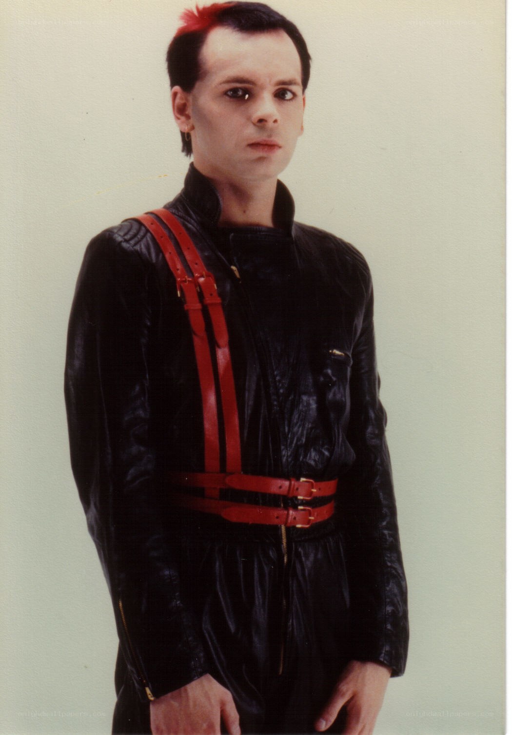 man in black leather outfit