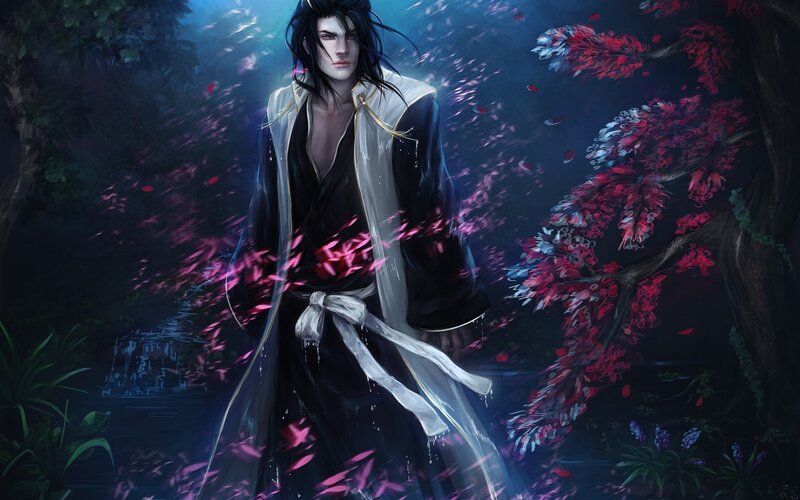 Man in Black Robe — Dramatic, Night