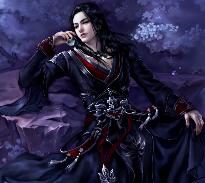 Man in Black Robe — Purple, Dramatic