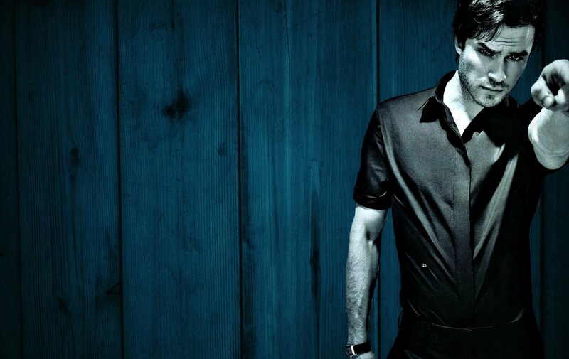 Man in Black Shirt — Blue, Dramatic