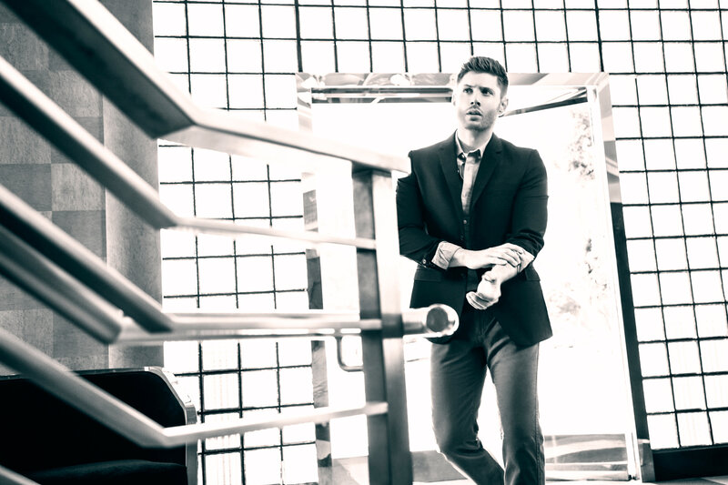 Man in Black Suit — Dramatic, Photograph, Stairs