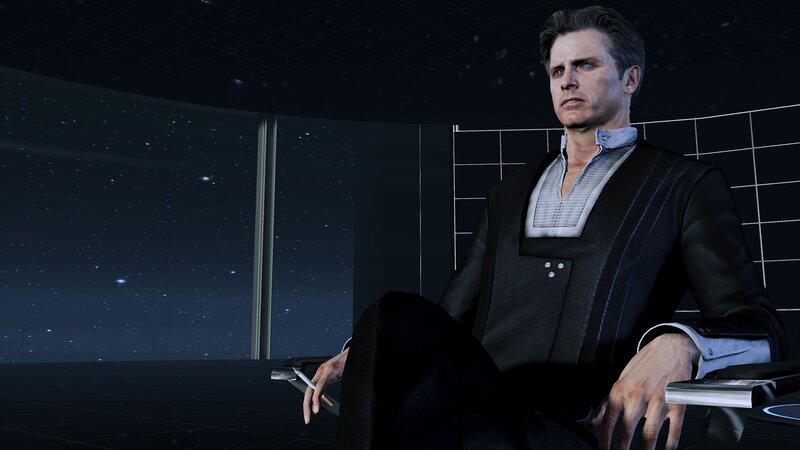 Man in Black Suit — Serious, Night, 3d Render