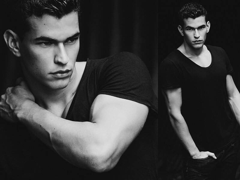 Man in Black T-shirt — Dramatic, Photograph, Dark Background
