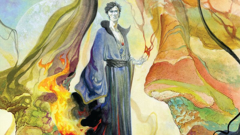 Man in Blue Robe — Dramatic, Night, Illustration
