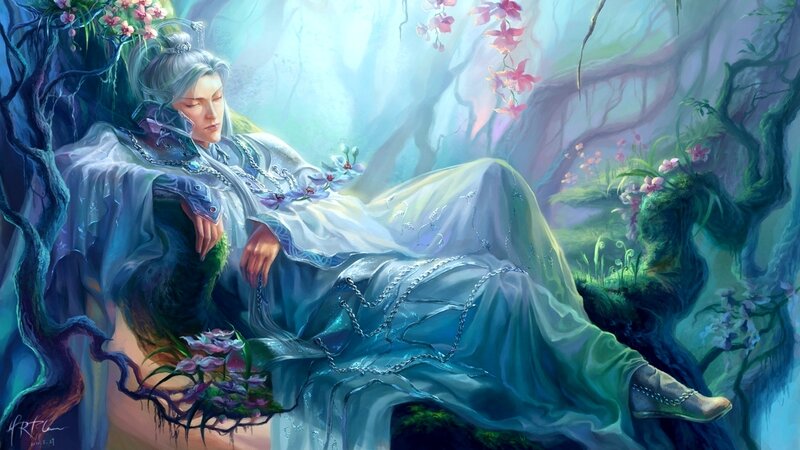 Man in Blue Robes