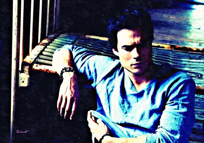 Man in Blue Shirt — Dramatic, Digital Art