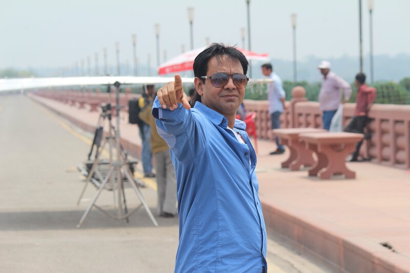 Man in Blue Shirt — Outdoors, Afternoon