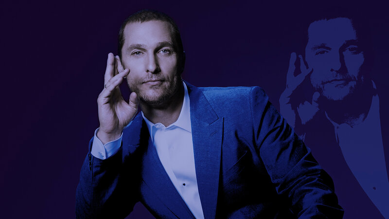 Man in Blue Suit — Dramatic, Photograph, Hand Gesture