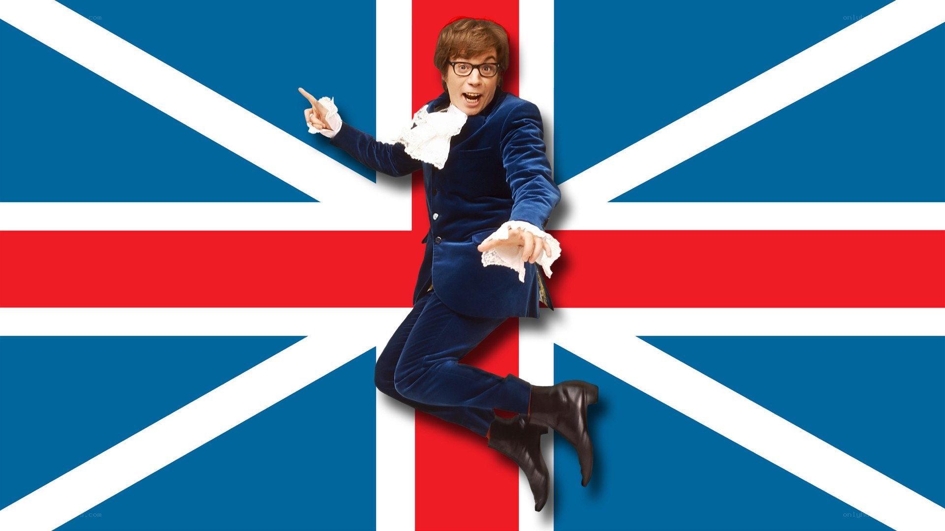 man in blue suit on flag