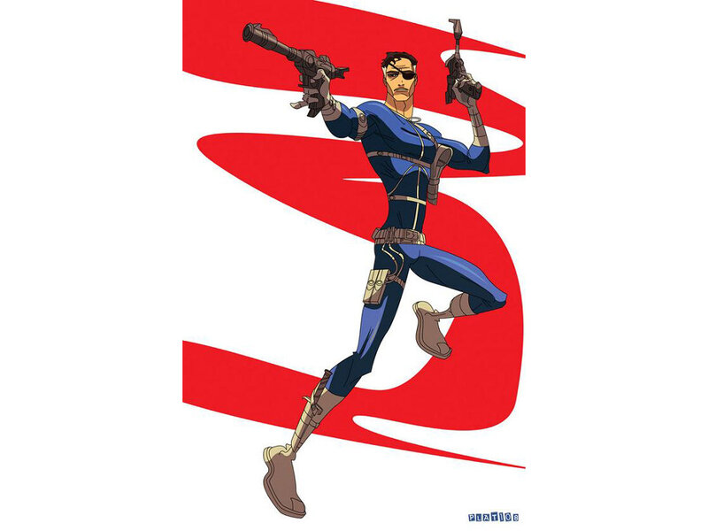 Man in Blue Suit — Red