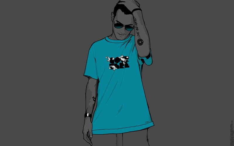 man in blue t-shirt
