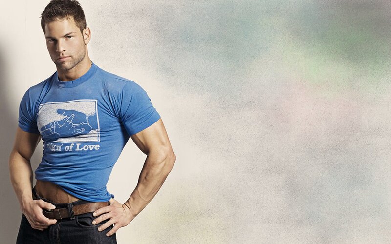 man in blue t-shirt