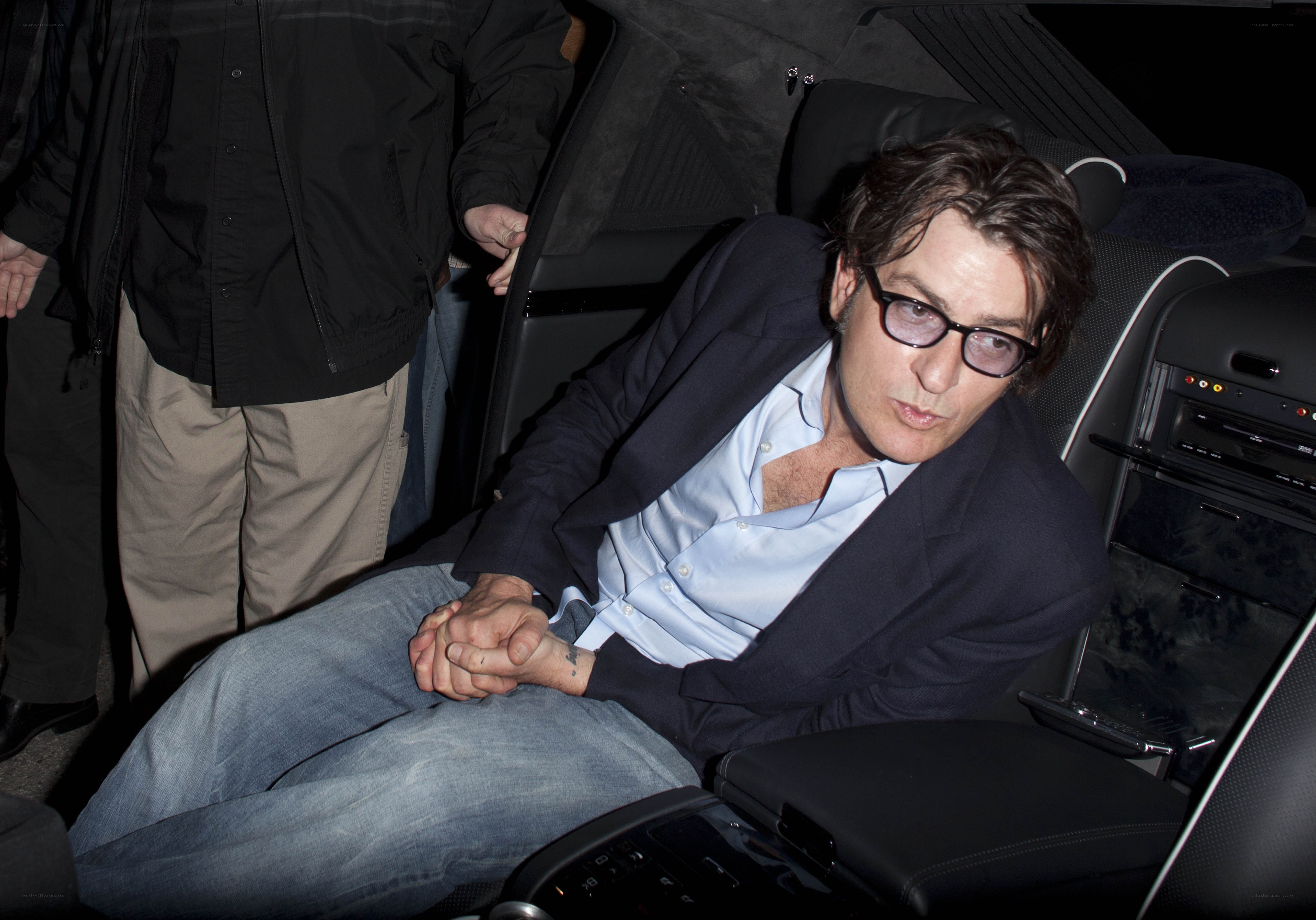 Man in car at night