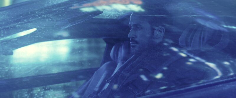 Man in Car at Night — Blue, Dramatic