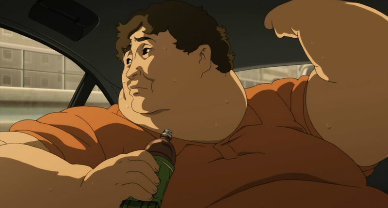 man in car holding drink
