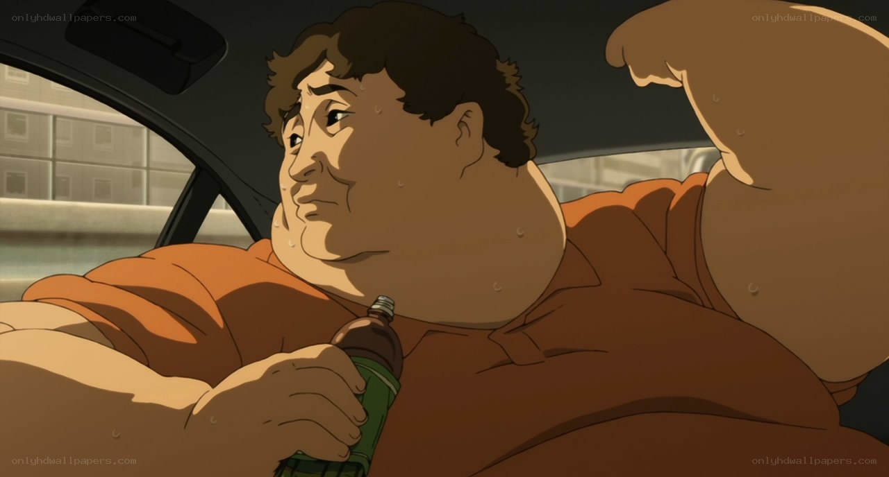 man in car holding drink