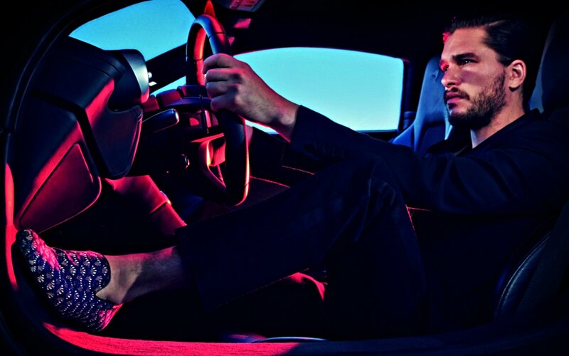 Man in Car Interior — Black, Dramatic