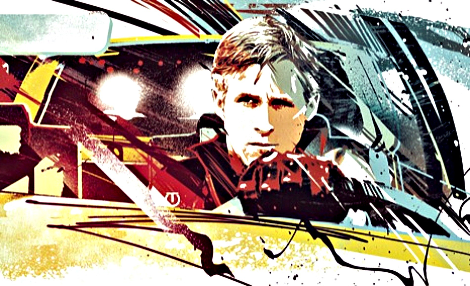 man in car with weapon