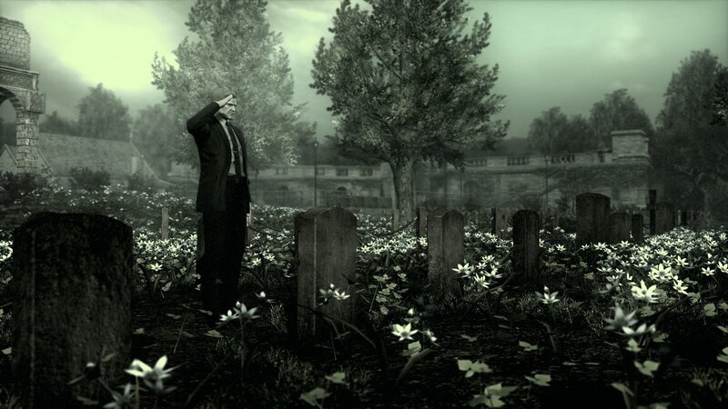 man in cemetery saluting