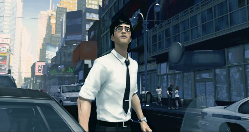 man in city street