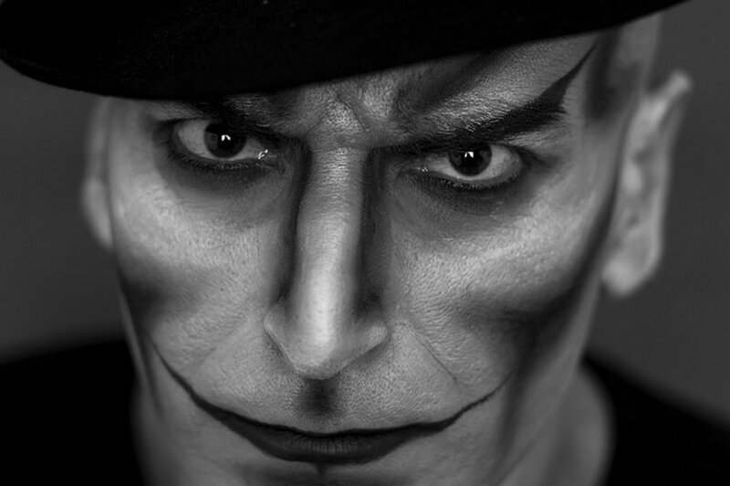 Man in Clown Makeup — Black