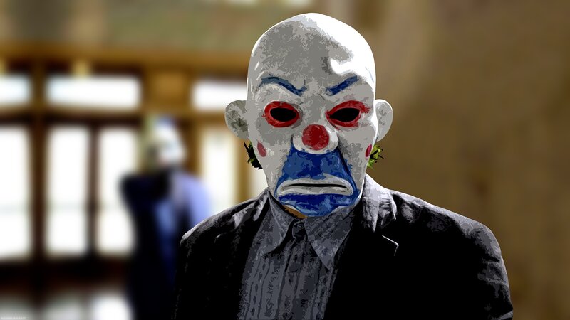Man in Clown Mask — White