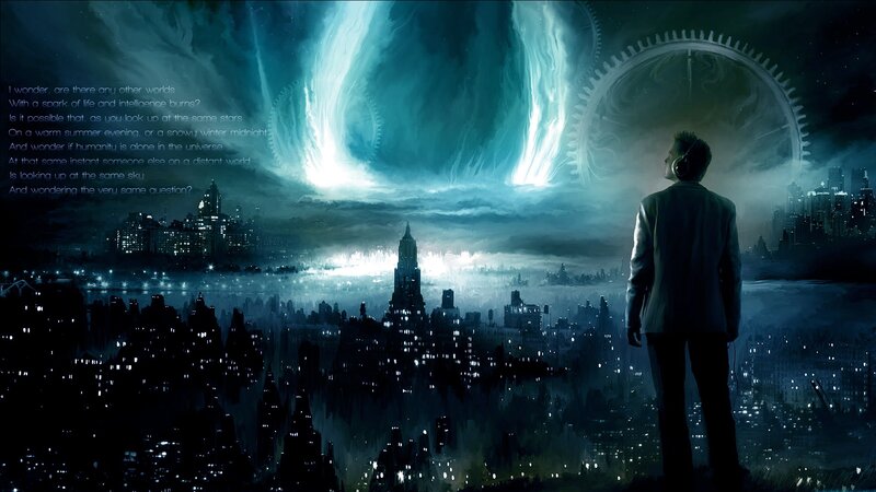 Man in Coat Looking at Sky