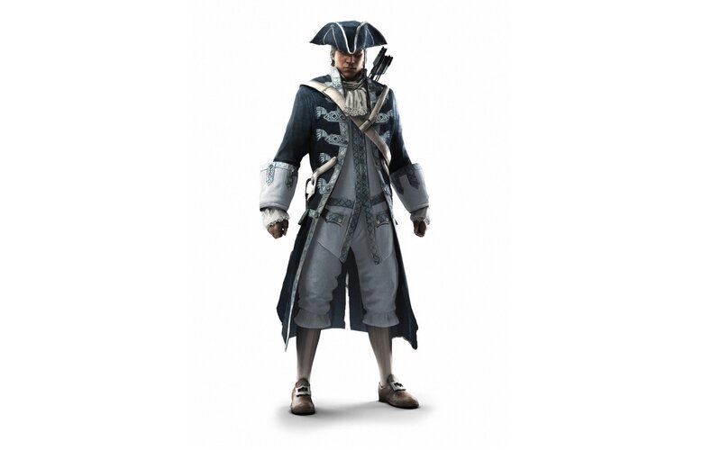 Man in Colonial Coat — White
