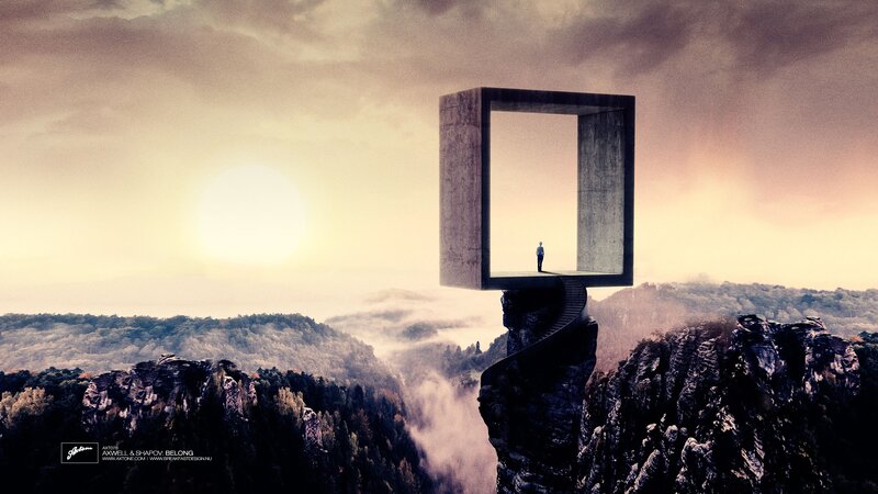 Man in Concrete Frame
