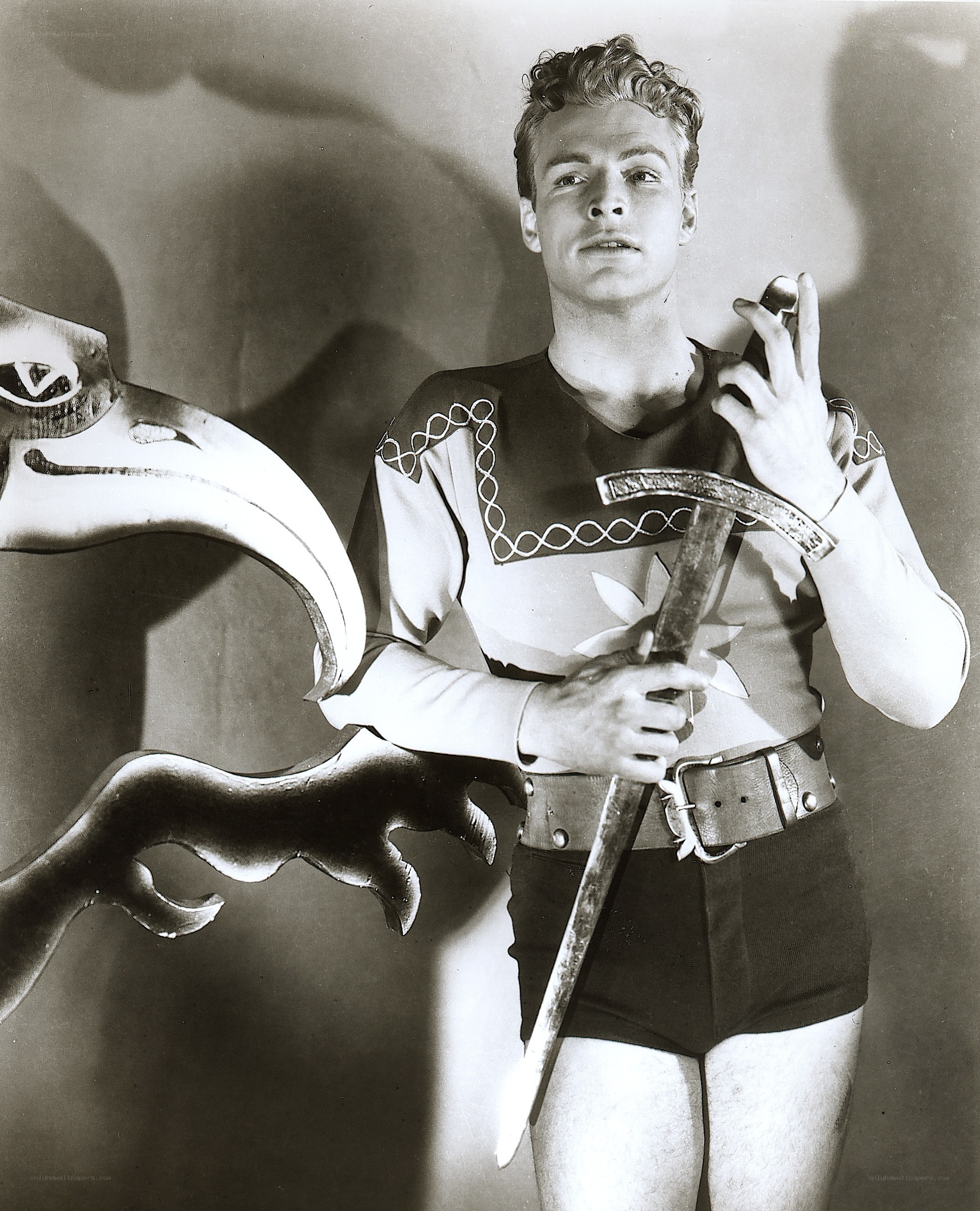 Man in costume with sword