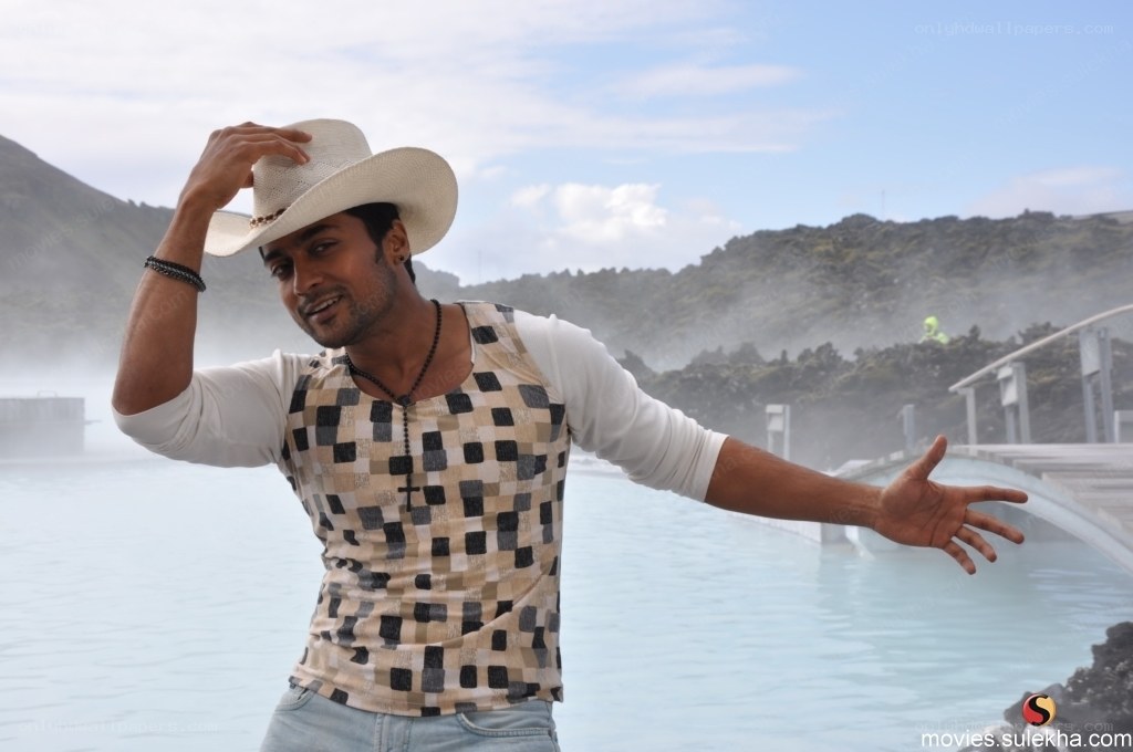 man in cowboy hat at hot spring