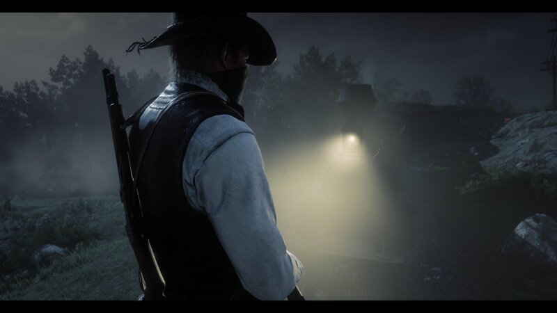 Man in Cowboy Hat — Black, Dark, Tense