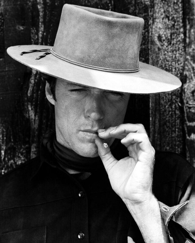 Man in Cowboy Hat — Black, Serious, Photograph, Cowboy Hat, Cigarette