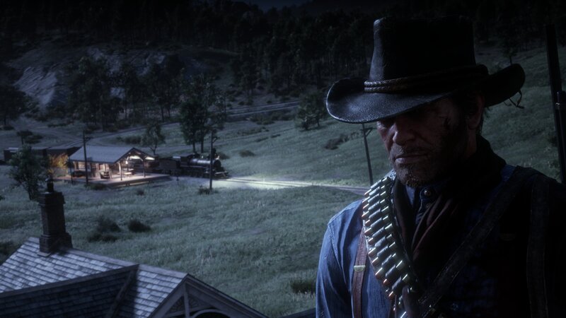 Man in Cowboy Hat — Blue, Dark